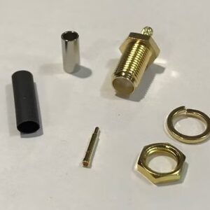 RP-SMA FEMALE BULKHEAD CRIMP RG316 RG174 RG188